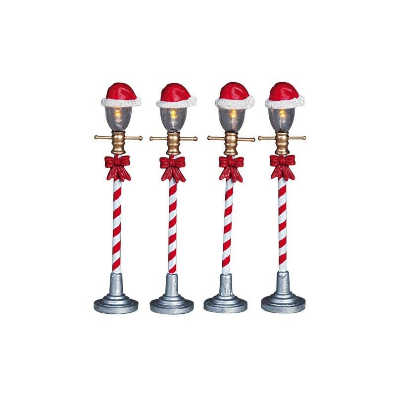 foto del prodotto santa hat street lamp set of 4 b o 4.5v cod. 64472