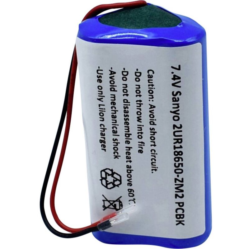 foto del prodotto sanyo 2 ur18650 zm2 pcbk batteria ricaricabile speciale 18650 con cavo li ion 7.4 v 2420 mah