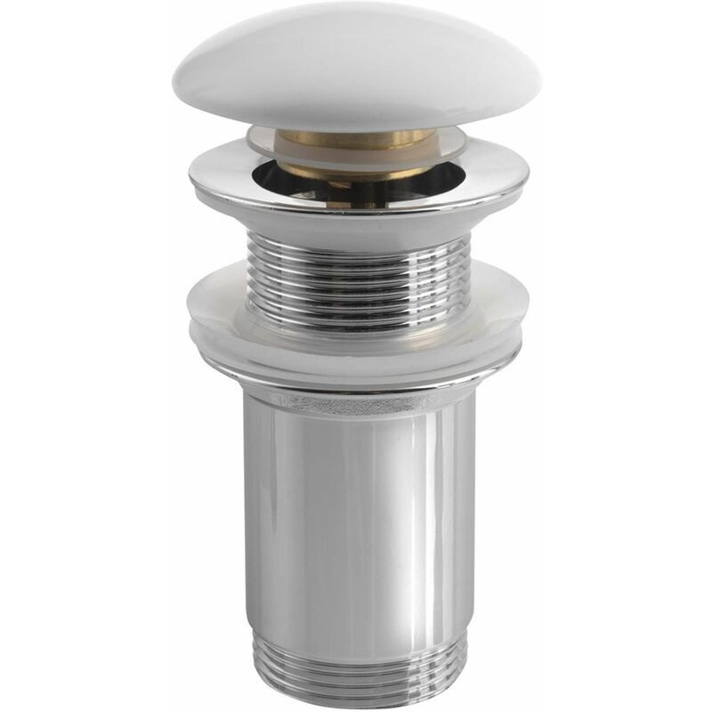 foto del prodotto sapho accessori piletta di scarico chiudibile per lavabi senza troppopieno, click clack, bianco ar900