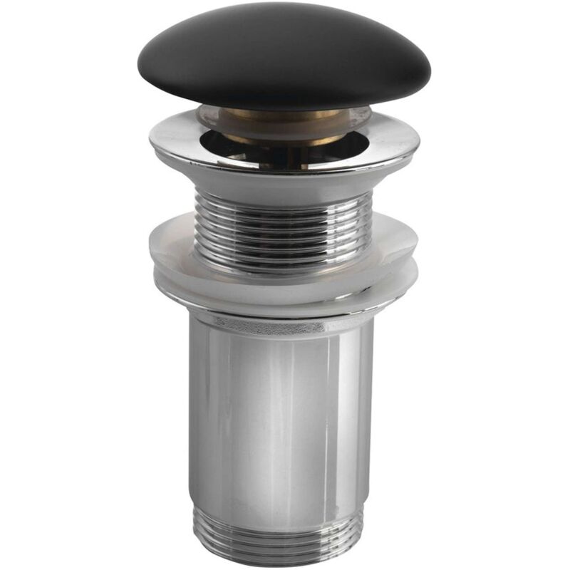 foto del prodotto sapho accessori piletta di scarico chiudibile per lavabi senza troppopieno, click clack, nero opaco ar901