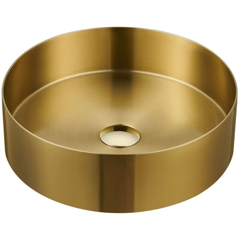 foto del prodotto sapho aurum lavabo da appoggio, diametro 38 cm, senza troppopieno, color oro opaco au201