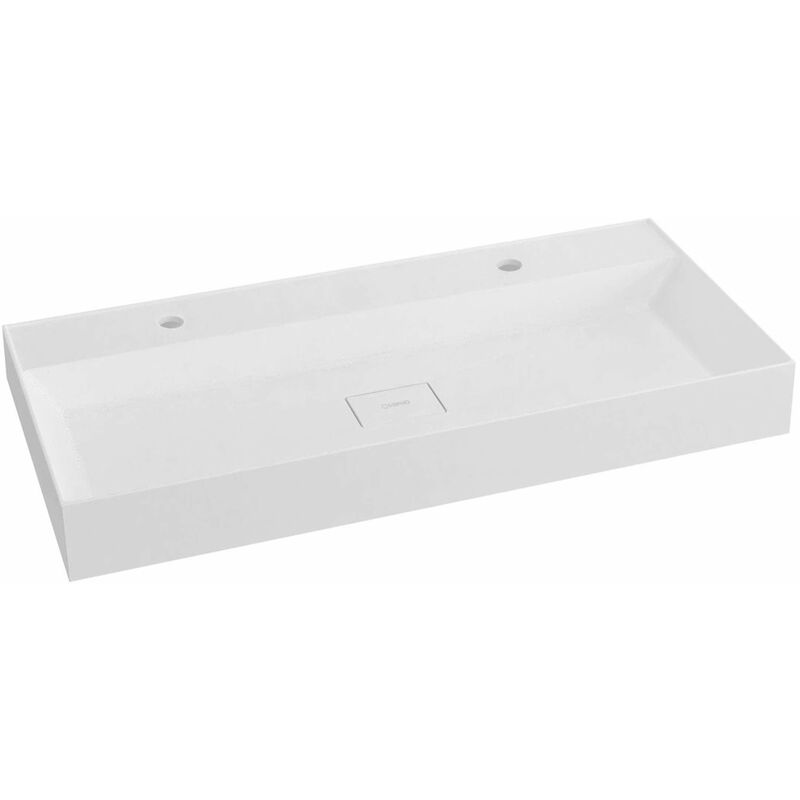 foto del prodotto sapho godiva lavabo doppio 96x44 cm, senza troppopieno, due fori per miscelatore, bianco gu096 2