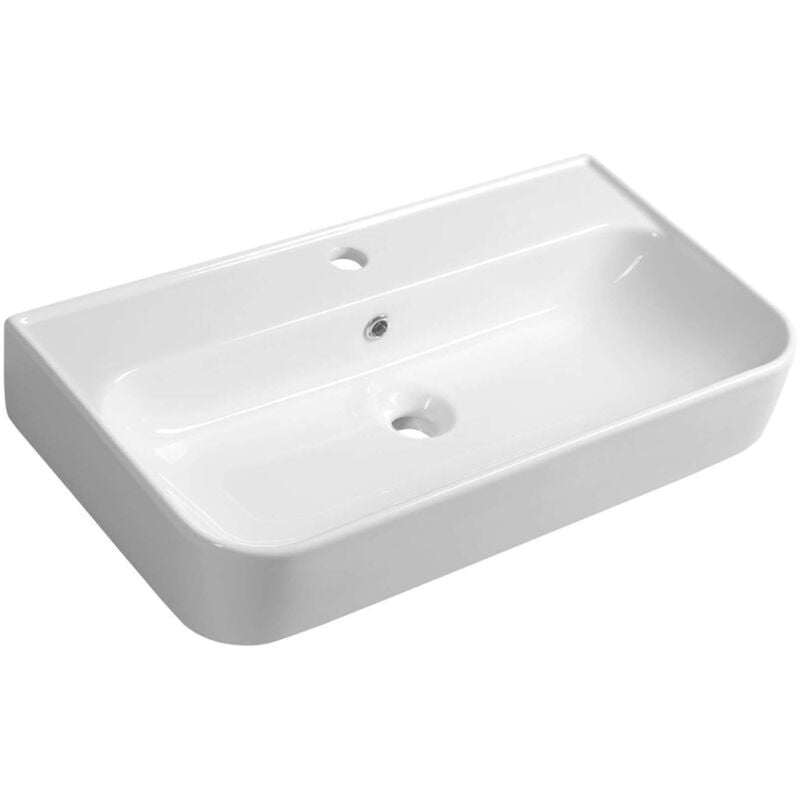 foto del prodotto sapho isvea lavabo sistema u, 70x38 cm, con 1 foro per miscelatore, bianco 10pl53070