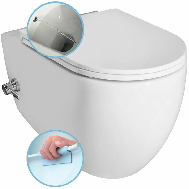 foto del prodotto sapho isvea wc sospeso infinity con doccetta bidet, rimless, bianco 10nfs1001i