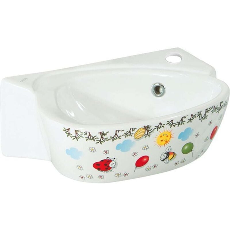 foto del prodotto sapho kid lavamani per bambini 386x290 mm, con troppopieno, foro per rubinetto, stampa a colori ck035 ff