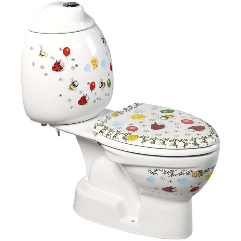 foto del prodotto sapho kid wc monoblocco per bambini con cassetta, scarico inferiore, motivo colorato ck301.400.0f