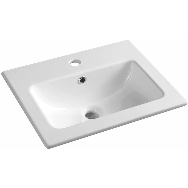 foto del prodotto sapho lavabi - lavabo 50x40 cm, con troppopieno e foro per miscelatore, bianco 44050