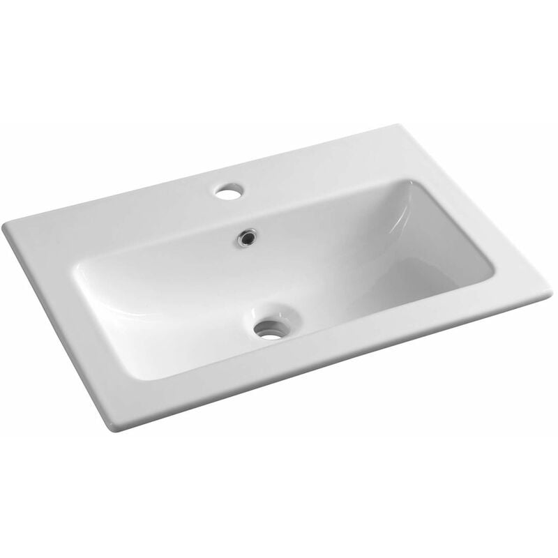 foto del prodotto sapho lavabi lavabo 60x40 cm, con troppopieno, con foro per miscelatore, bianco 44060