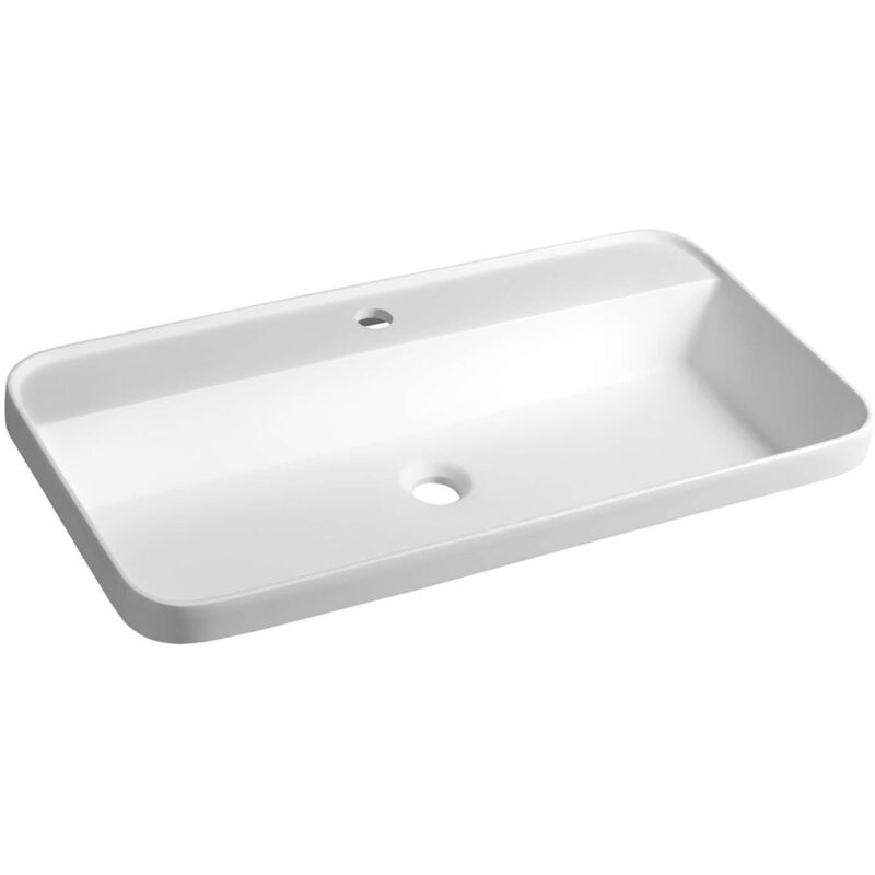 foto del prodotto sapho lavabi lavabo 75x39 cm, senza troppopieno, foro per rubinetto, bianco opaco be775