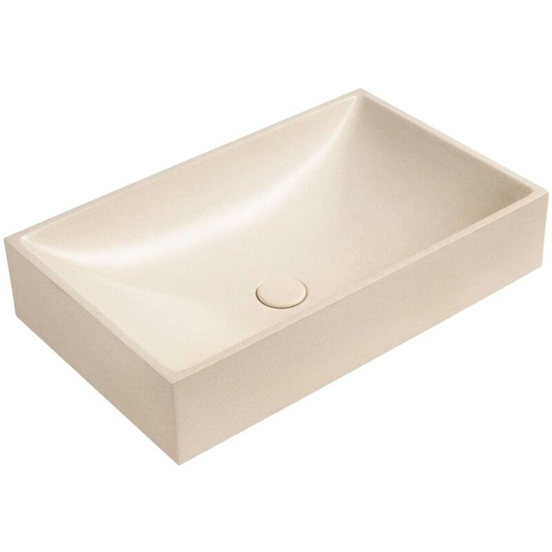foto del prodotto sapho lavabi lavabo da appoggio 58x36 cm, senza troppopieno, beige ar472