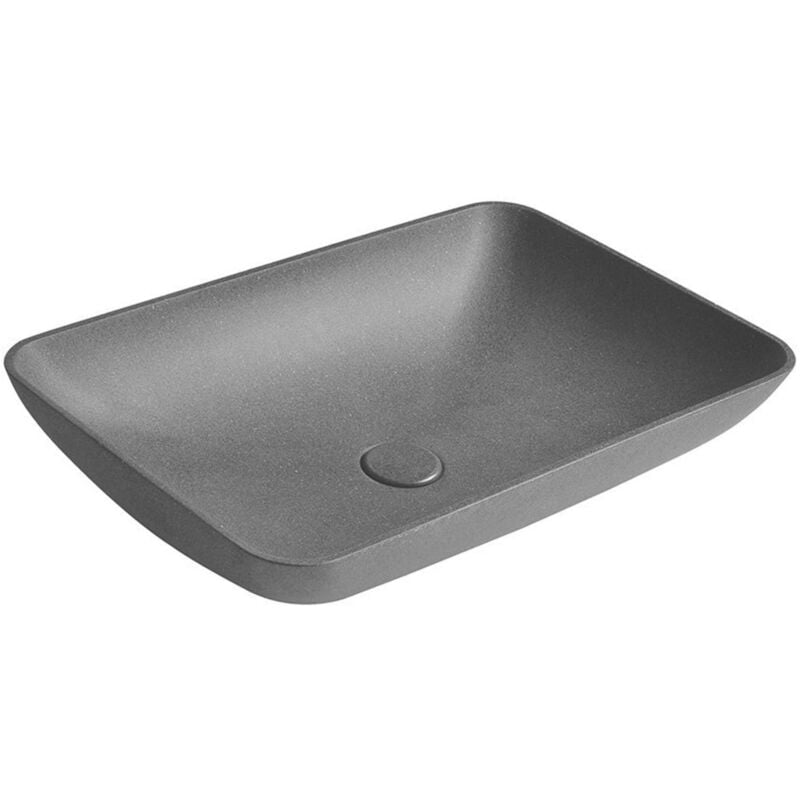 foto del prodotto sapho lavabi lavabo da appoggio infrane, 57x37 cm, senza troppopieno, senza foro per miscelatore, granito nero ar464