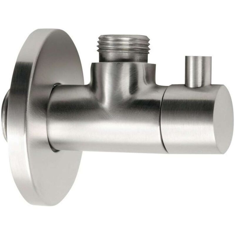 foto del prodotto sapho minimal rubinetto a squadra con rosetta, 1 2 x 3 8 per acqua fredda, acciaio inox mi058s