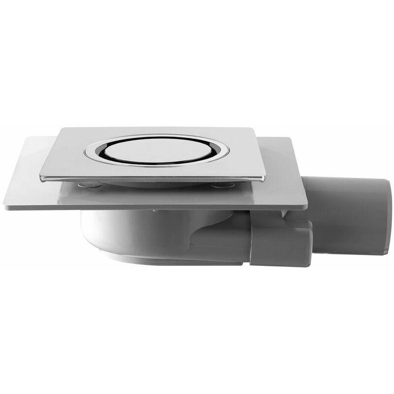 foto del prodotto sapho omp tea tirana piletta di scarico laterale a pavimento 10x10 cm, cromo 2665.295.8