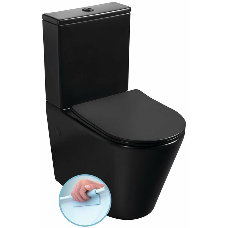 foto del prodotto sapho paco wc monoblocco, scarico vario, rimless, nero pc1012wrb