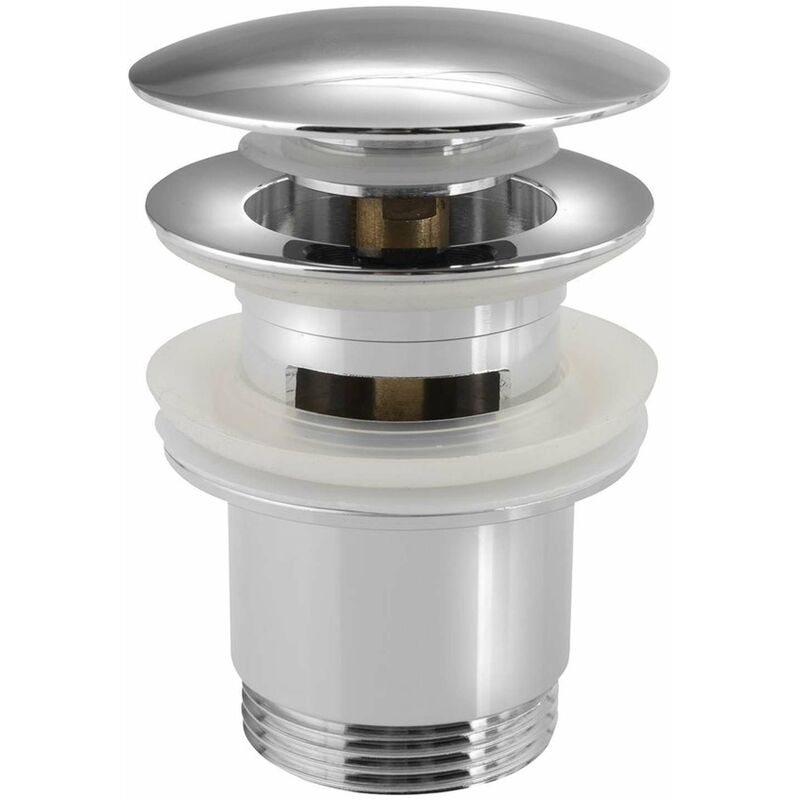 foto del prodotto sapho pilette piletta chiudibile per lavabo, clickclack, tappo grande, cromo cv1007