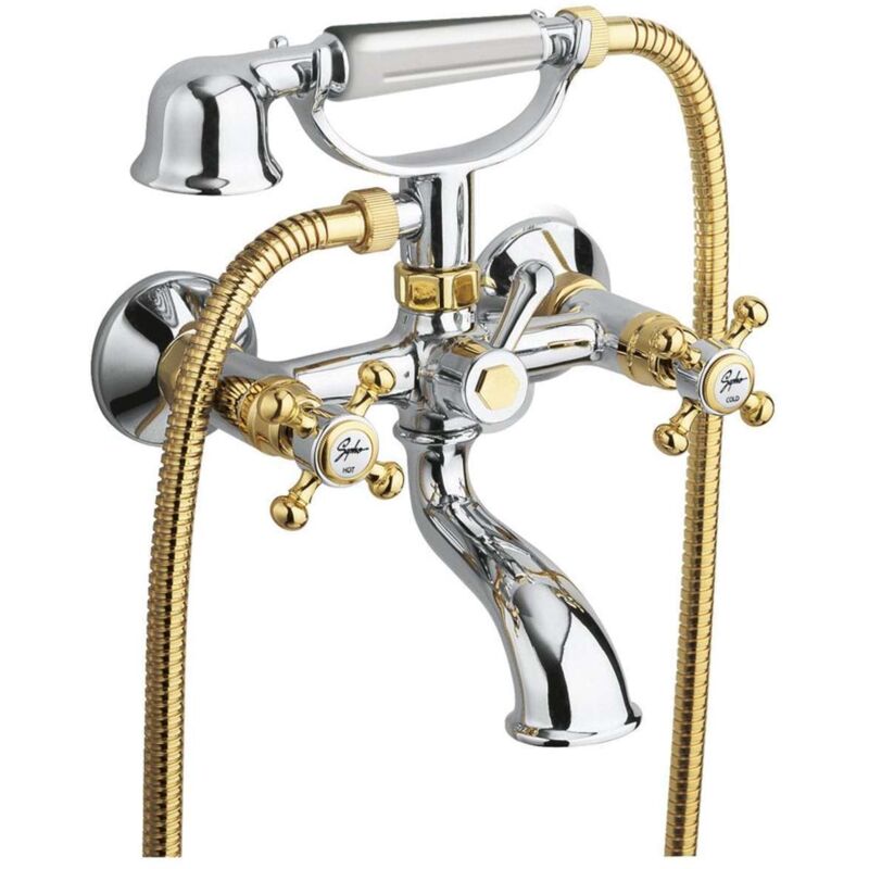 foto del prodotto sapho reitano rubinetteria antea miscelatore per vasca da bagno, con accessori, color cromo oro 3012