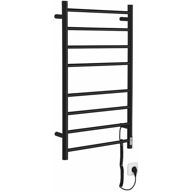 foto del prodotto sapho scaldasalviette scaldasalviette elettrico redondo con timer, 50x90 cm, 75 w, nero opaco er220bt