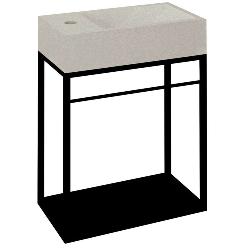 foto del prodotto sapho ska costruzione crest con ripiano sotto il lavabo, 395x450x217 mm, nero opaco ar402