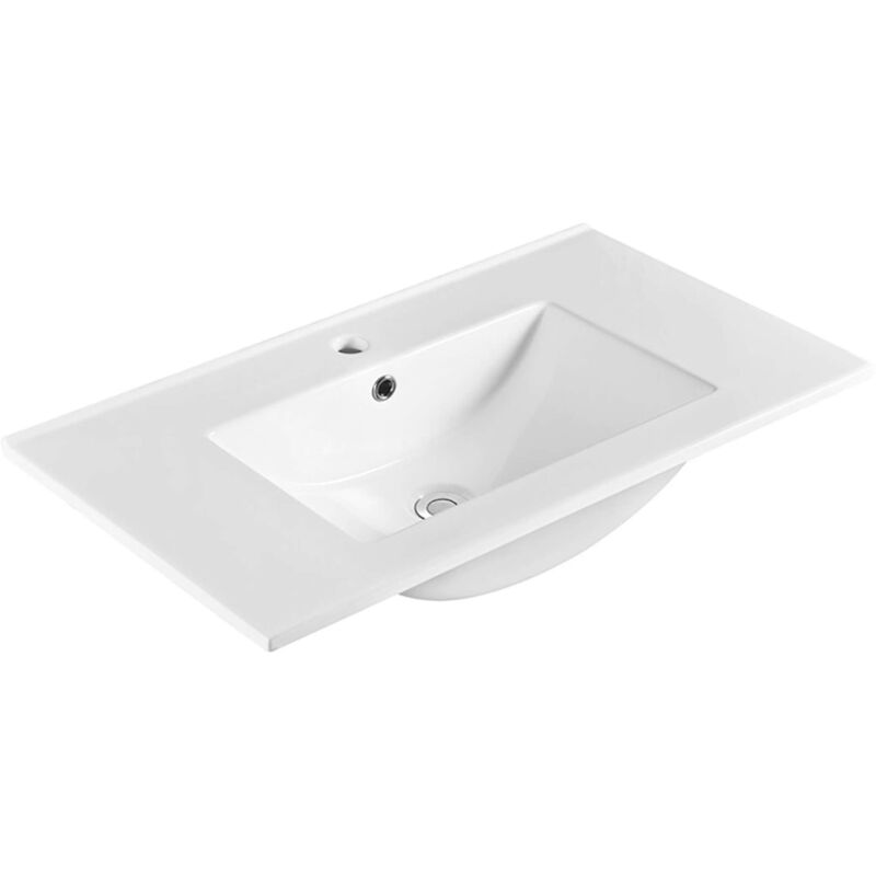 foto del prodotto sapho slim lavabo 81x46 cm, con troppopieno, foro per miscelatore, bianco 1601 80