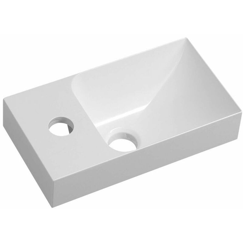 foto del prodotto sapho small lavamani piccolino, 31x17 cm, senza troppopieno, con foro per miscelatore a sinistra, bianco pk300