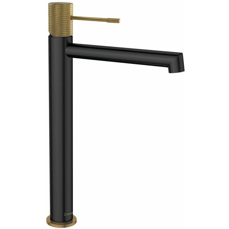 foto del prodotto sapho solaris miscelatore da lavabo, nero opaco color oro wd006g