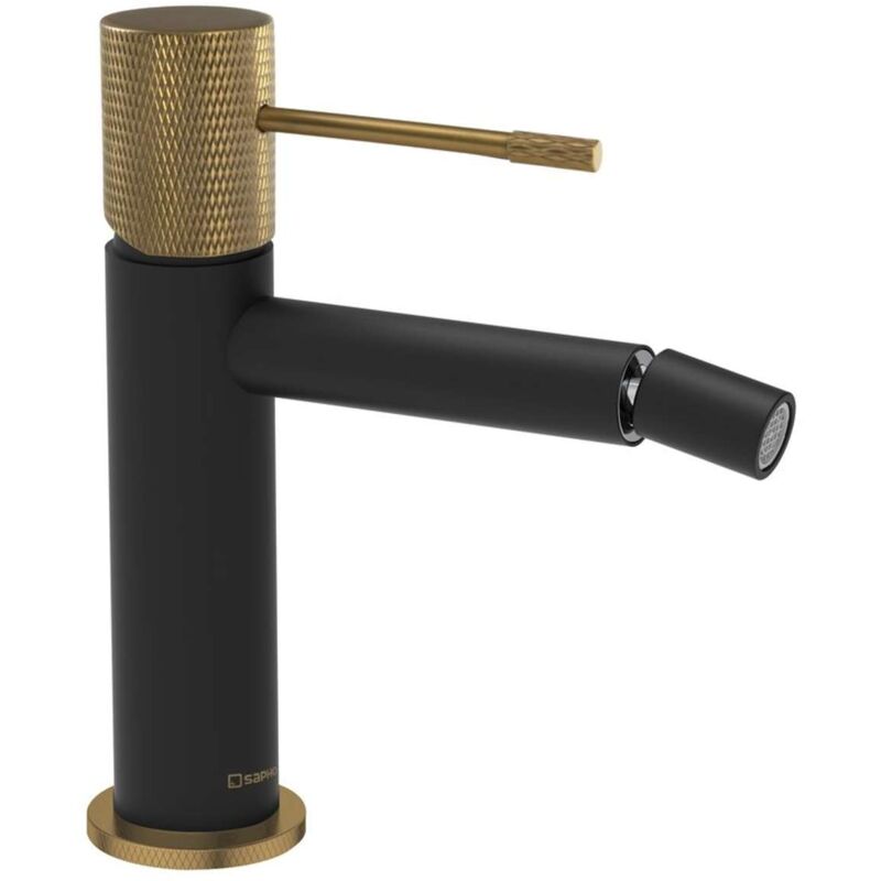 foto del prodotto sapho solaris miscelatore per bidet, nero opaco oro opaco wd003g