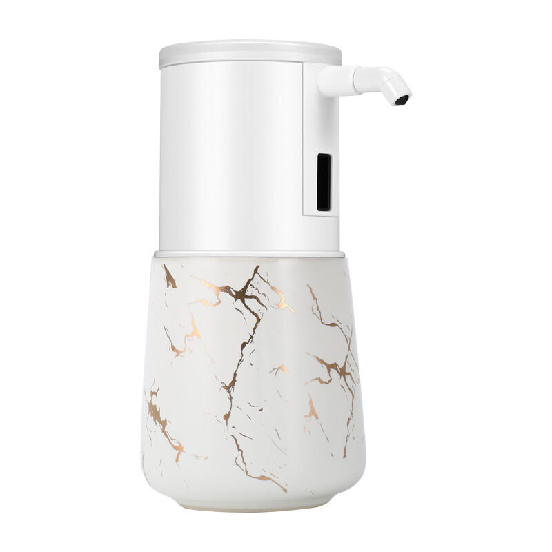 foto del prodotto sapone automatico, base in ceramica, pompa per sapone manuale senza contatto, ricaricabile tramite usb, sapone elettrico da appoggio per cucina