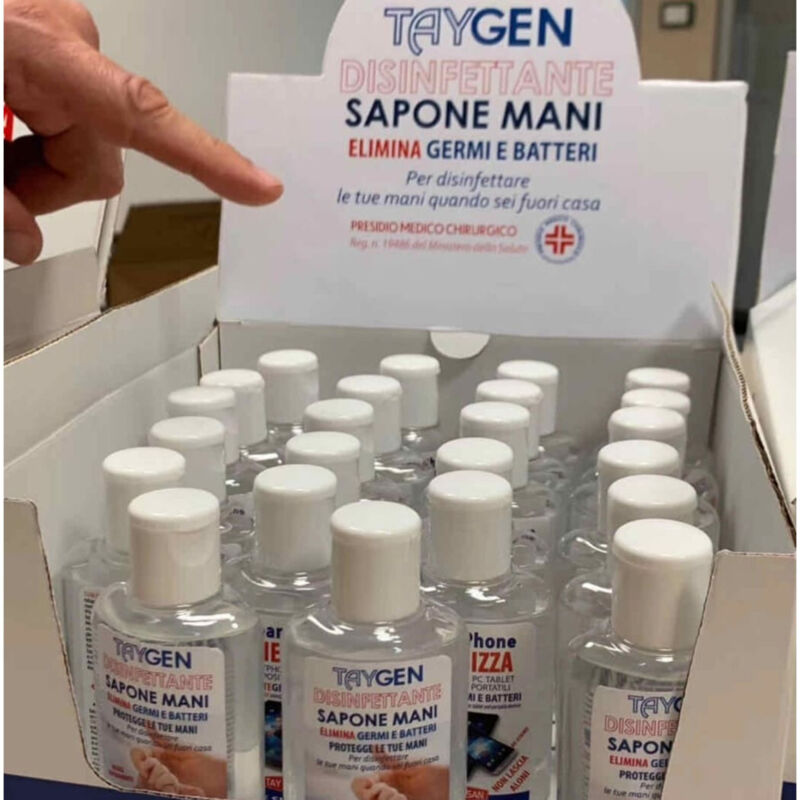 foto del prodotto sapone gel igienizzante disinfettante per mani elimina germi e batteri liquido trade shop traesio