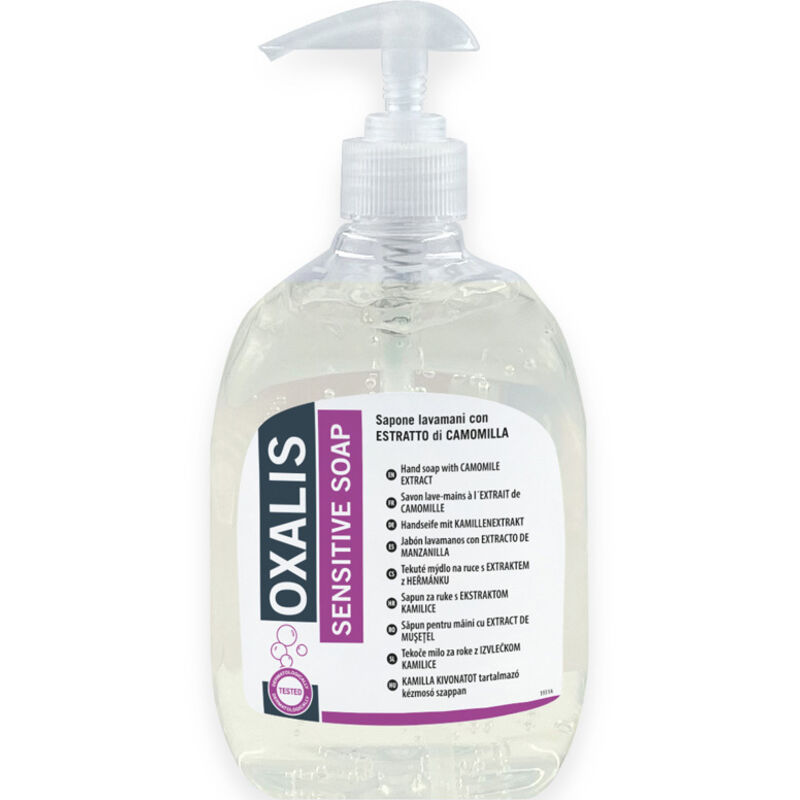foto del prodotto sapone lavamani oxalis sensitive soap 500 ml con dispenser