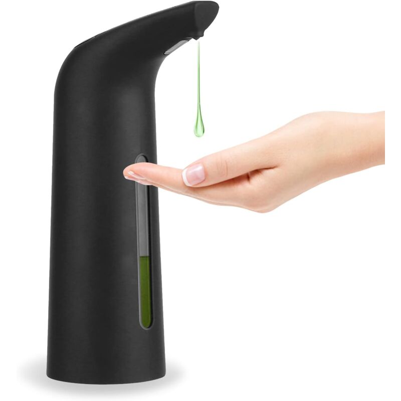 foto del prodotto sapone liquido automatico nero senza contatto, sapone liquido automatico, sapone per piatti a mani libere per cucina, bagno, hotel, 14 once, sensore