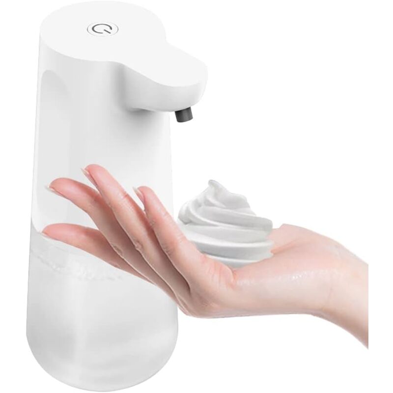 foto del prodotto sapone, sapone schiumogeno automatico per le mani, sapone schiumogeno senza contatto, pompa per sapone da banco per bagno e cucina, ricaricabile, 12