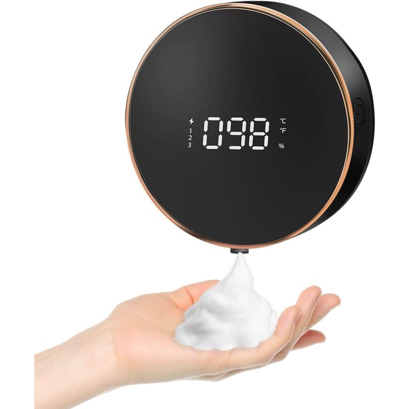 foto del prodotto sapone schiumogeno automatico a parete con dispenser di temperatura e umidit per bagno, hotel, ristorante, centro commerciale nero 