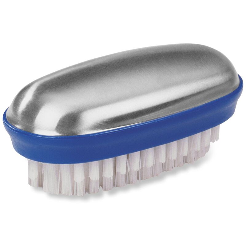 foto del prodotto saponetta cancella odori con spazzolina pulisci unghie, acciaio inox, argento - fackelmann