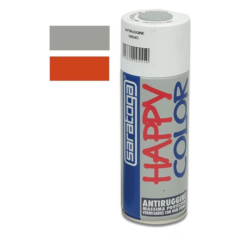 foto del prodotto saratoga bomboletta happy color 400ml fondo antiruggine opaca, colori happy color grigia