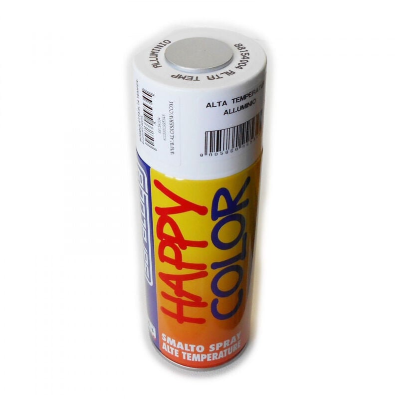 foto del prodotto saratoga bomboletta happy color 400ml spray per alta temperatura max 350 c finitura semilucida, colori happy color alluminio