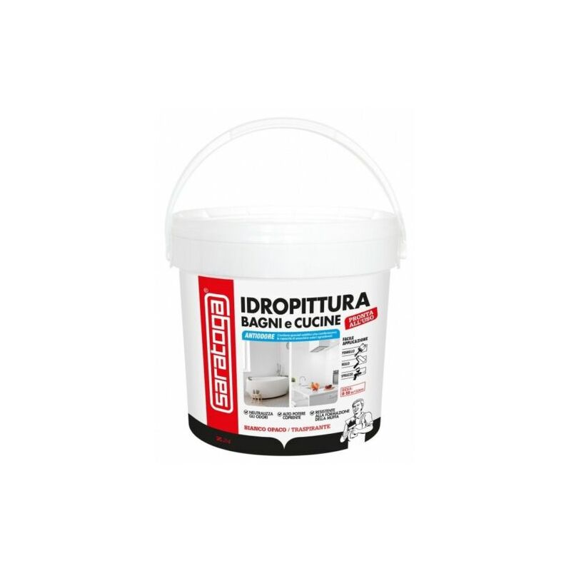 foto del prodotto saratoga idropittura antimuffa bagni e cucine z24 assorbe odori sgradevoli 4 lt