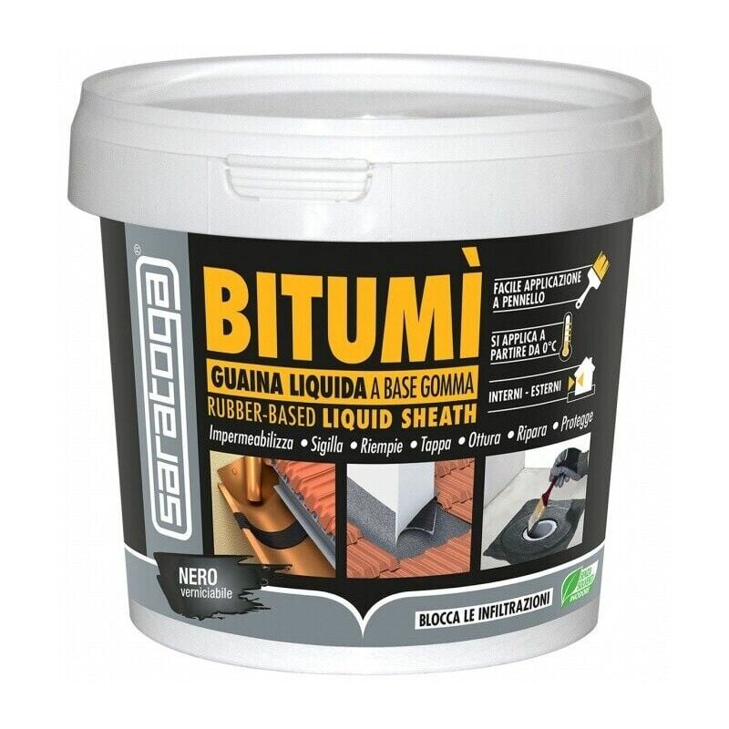 foto del prodotto saratoga impermeabilizzante bitum guaina liquida sigilla ripara e riempe 750 ml