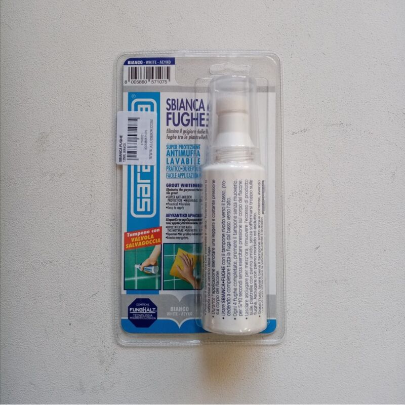 foto del prodotto saratoga pulitore sbiancante per fughe piastrelle bagno e cucina da 125ml bianco