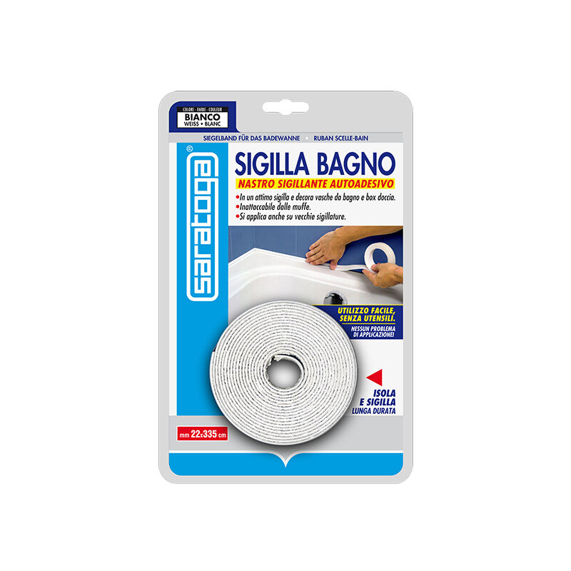 foto del prodotto saratoga sigilla bagno nastro sigillante autoadesivo per giunzioni tra parete e vasca