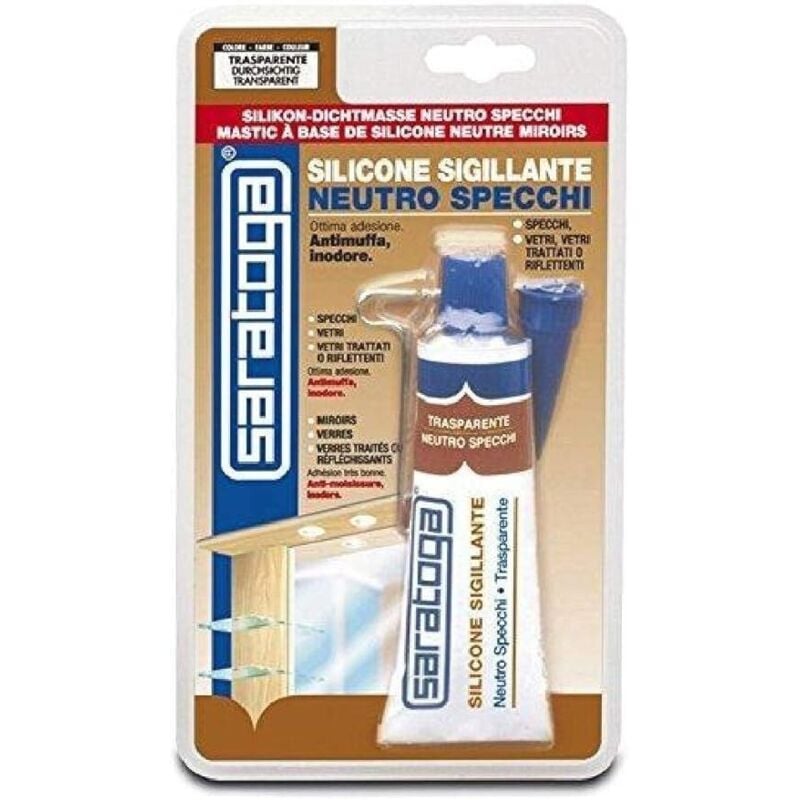 foto del prodotto saratoga silicone sigillante neutro specchi blister 60ml