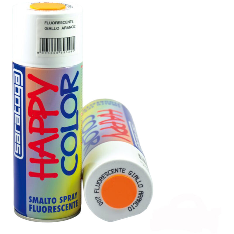 foto del prodotto saratoga smalto vernice spray happy color fluorescente giallo arancio 400ml
