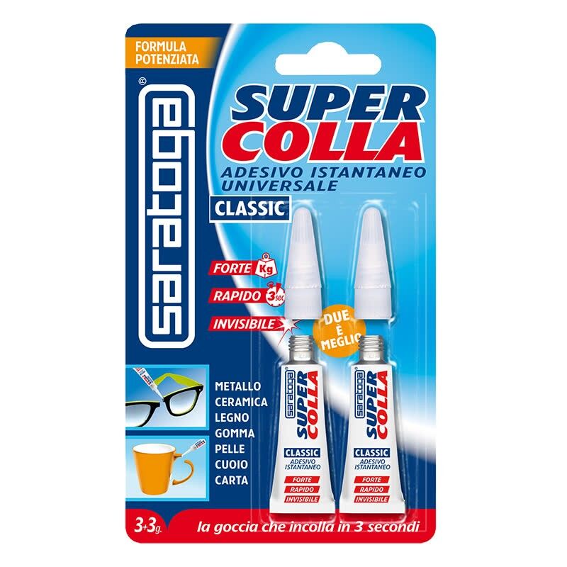foto del prodotto saratoga supercolla trasparente 2 x 3gr
