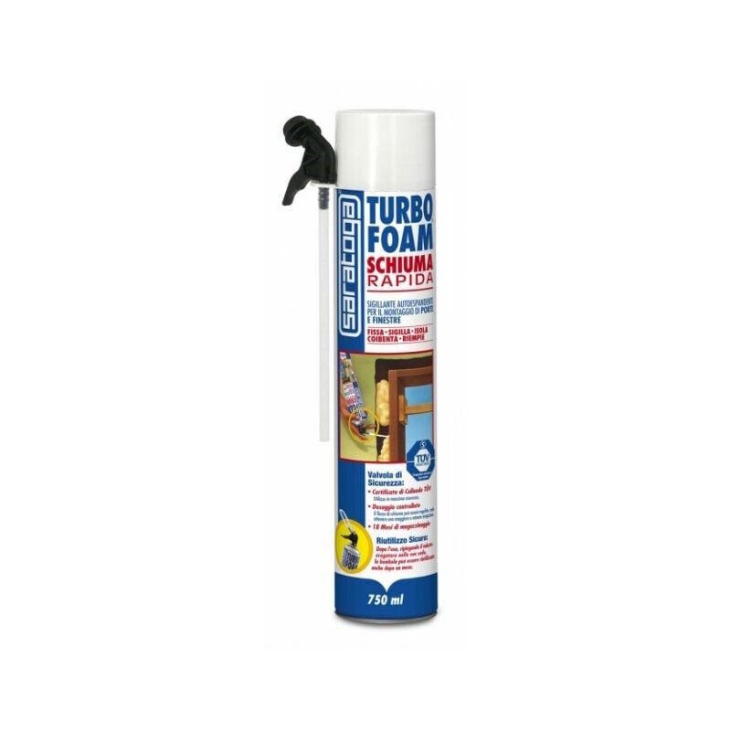 foto del prodotto saratoga turbo foam 750ml schiuma espansa espansiva schiuma rapida valvola sicurezza