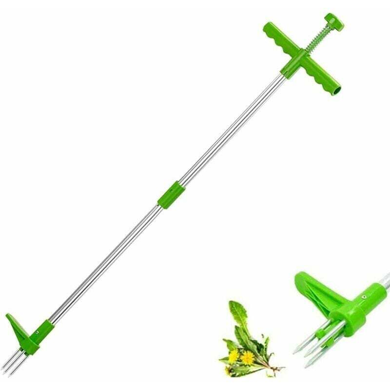 foto del prodotto sarchiatore 100 cm alluminio, giardino stand up con manico telescopico lungo sradicatore, estrattore manuale giardinaggio,