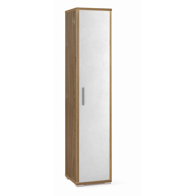 foto del prodotto sarmog - armadio mobile 180 h 1 anta noce bianco ufficio ripiani a colonna da bagno