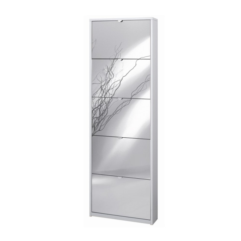 foto del prodotto sarmog armadio scarpiera slim bianco fiammato con 5 ripiani a