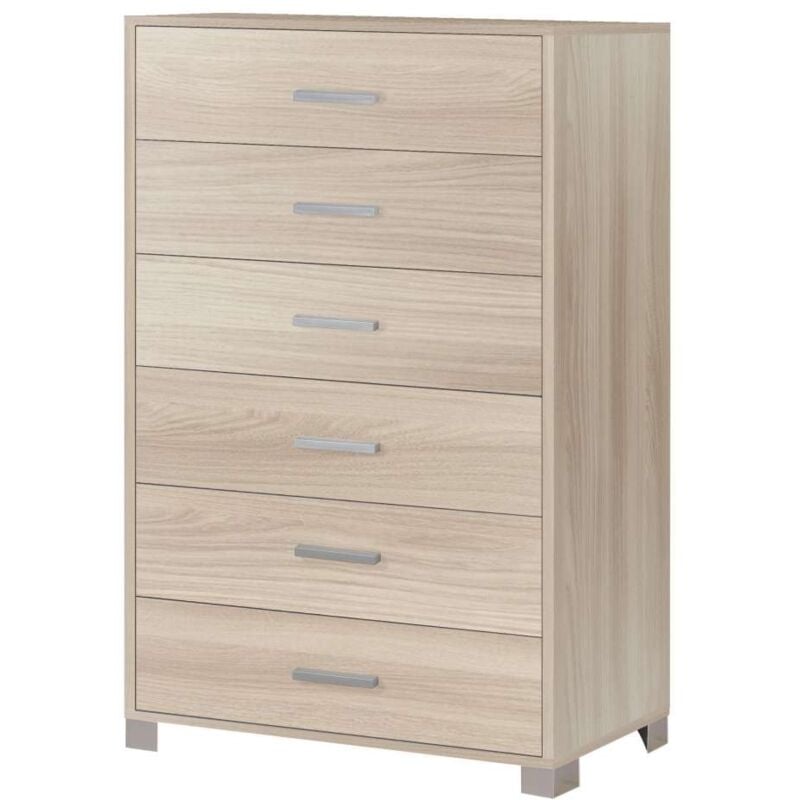 foto del prodotto sarmog cassettiera 6 cassetti olmo chiaro 124h x 70l x 41 cm