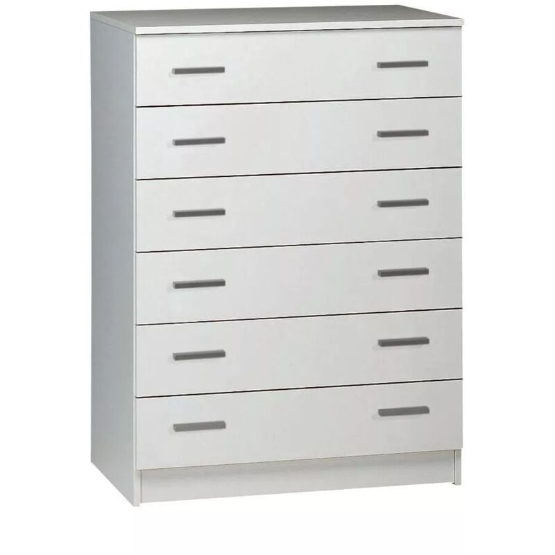 foto del prodotto sarmog cassettiera bianca con 6 cassetti, 77x107x47 cm