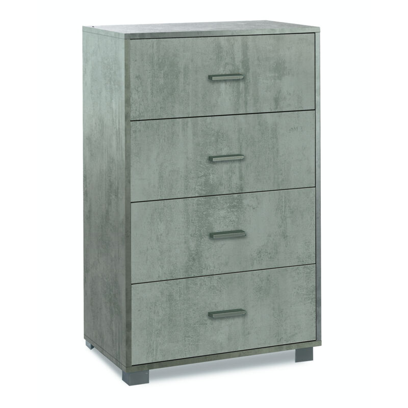 foto del prodotto sarmog - como cassettiera grigia 4 cassetti da ufficio camera letto porta documenti legno