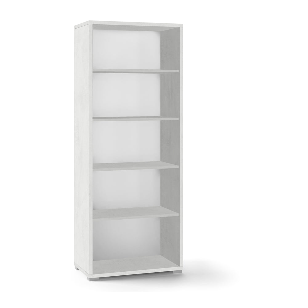 foto del prodotto sarmog libreria in legno bianco con 5 ripiani a giorno ufficio scaffale moderna